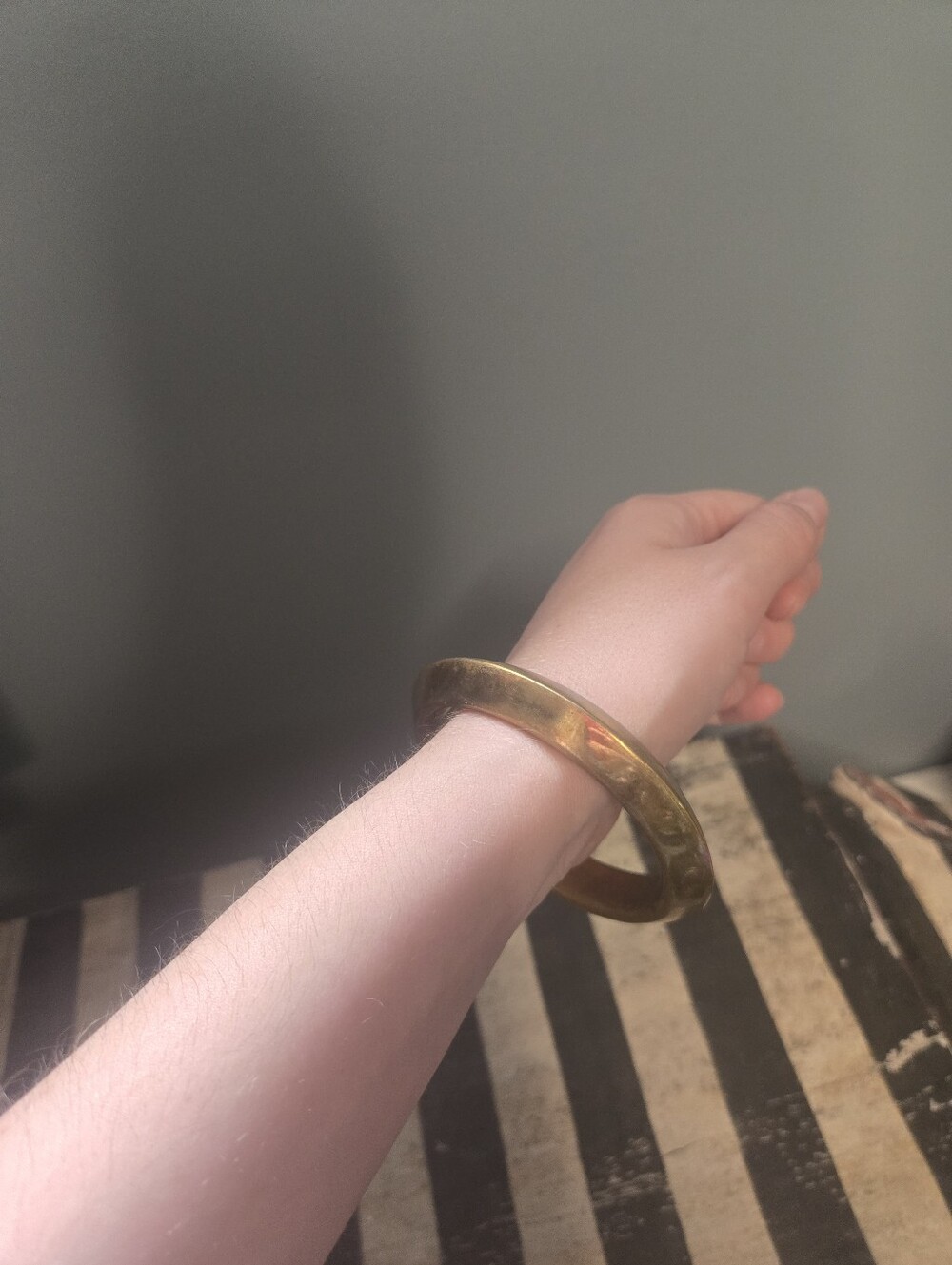 Vintage Hollow Brass Bangle